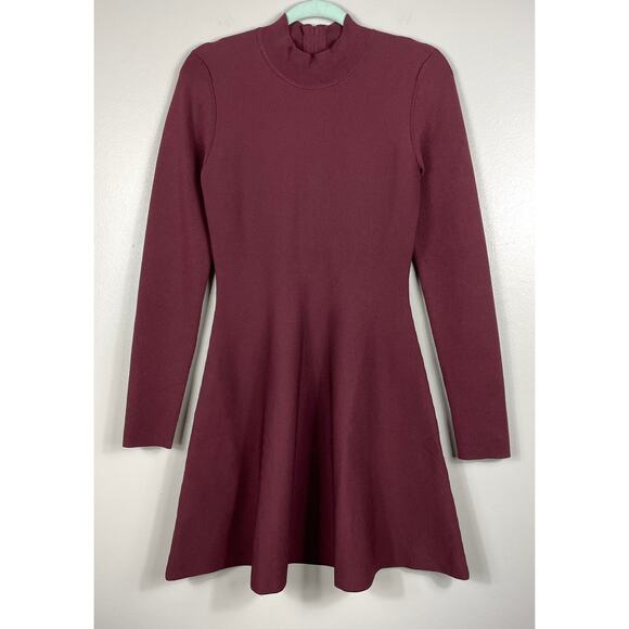 Babaton Sculpt Knit Ambient Dress Rich Maroon Medium Holiday Party Classic NWT - Picture 9 of 15